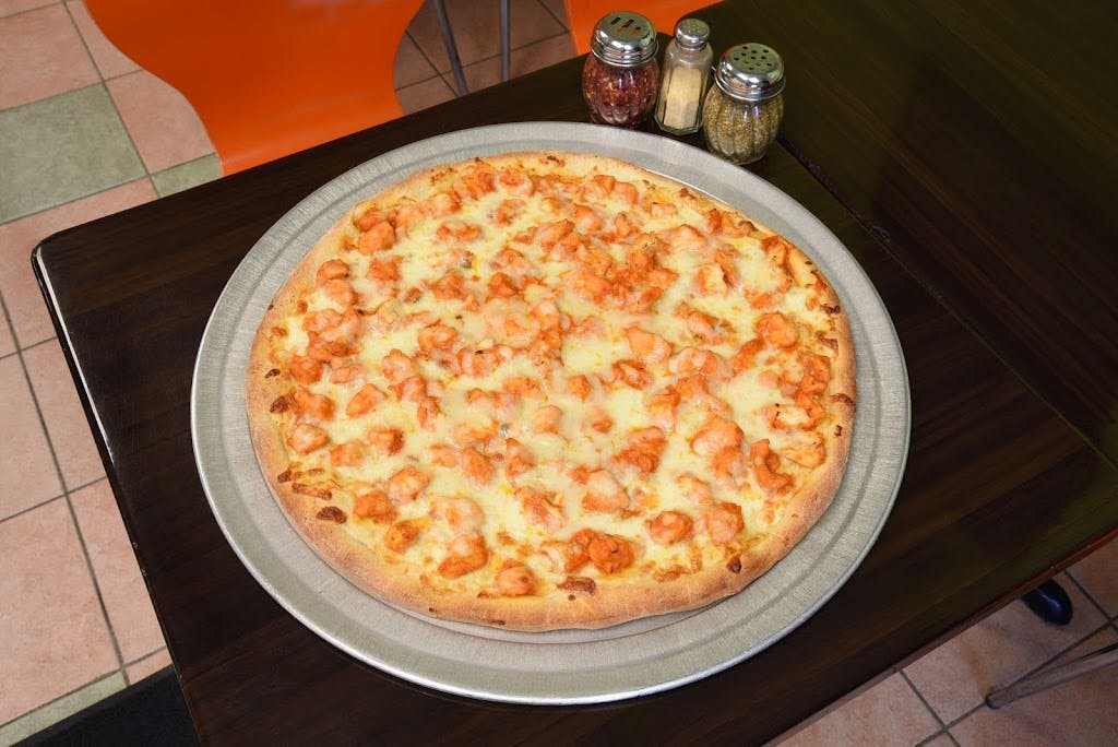 Order 26. Buffalo Chicken Pizza - Small 12" food online from Angelo's pizza and deli catering store, Long Island City on bringmethat.com