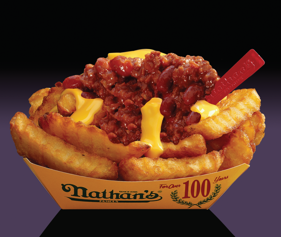 Order Chili Cheese Fries food online from Nathan Famous store, Fitchburg on bringmethat.com