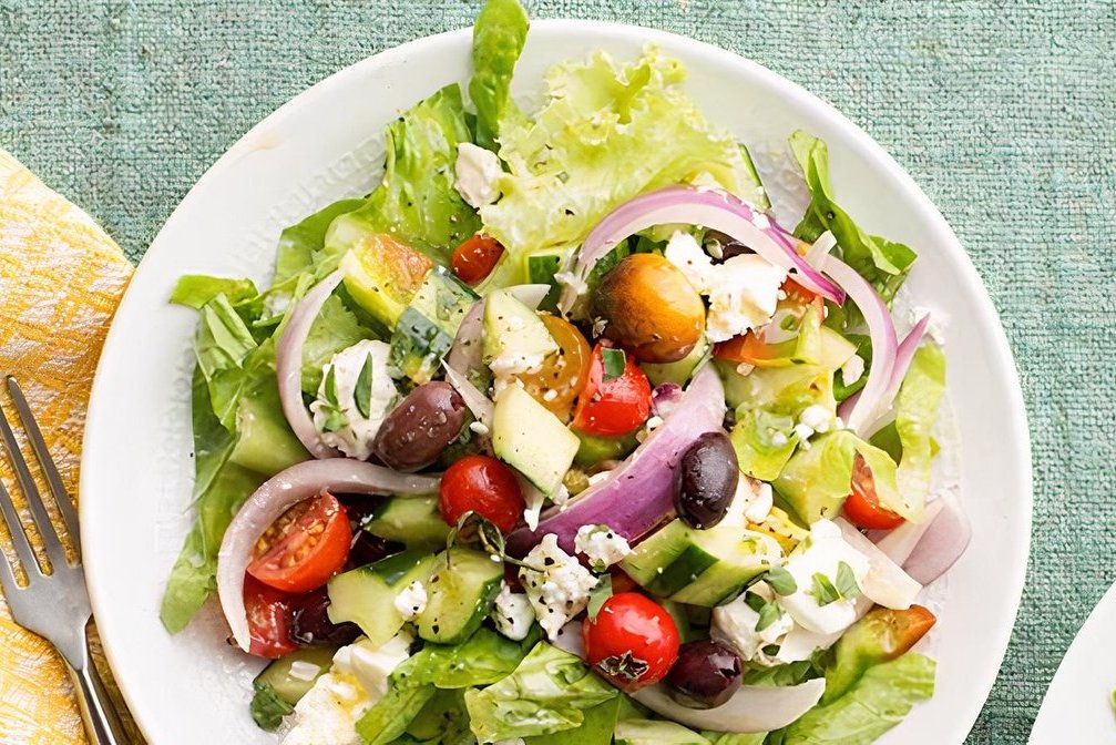 Order The Greek Salad food online from Stella Blue Bistro store, Huntington on bringmethat.com