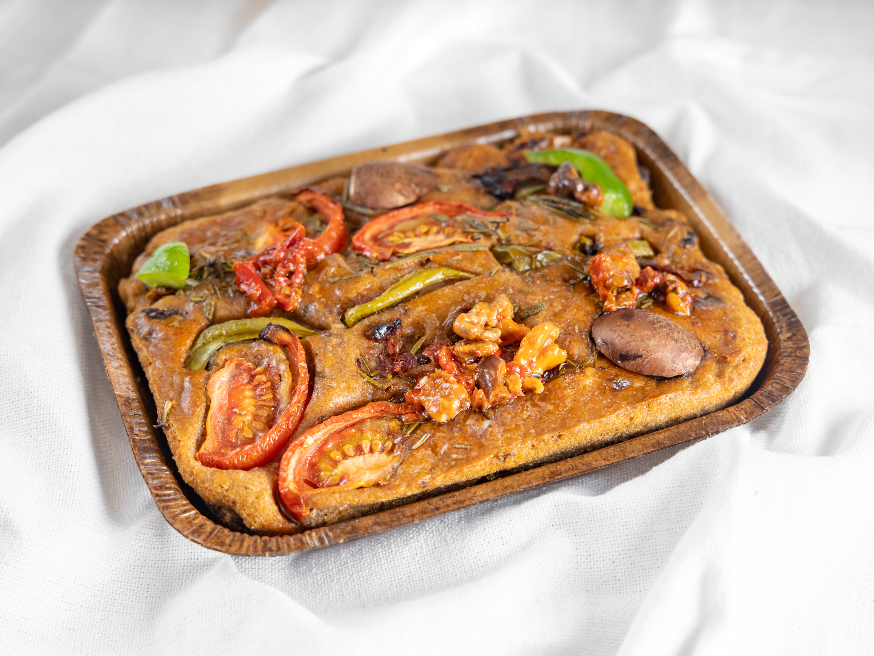 Order Focaccia with Walnut and Bell Peppers food online from Ebika Kitchen store, Los Angeles on bringmethat.com