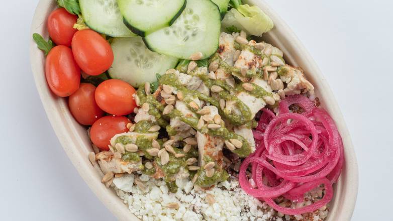 Order Power Pesto Chicken Bowl food online from Vitality Bowls store, Cupertino on bringmethat.com