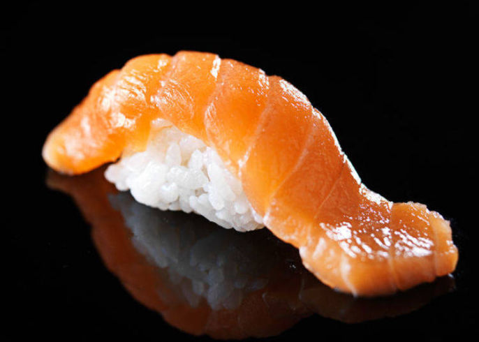 Order Sake (Salmon) Sushi food online from Naked Fish Japanese Restaurant store, Chino Hills on bringmethat.com