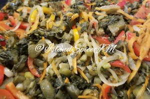 Order Steam Callaloo & Fried Plantains food online from Island Spice Jamaican Restaurant store, Leavenworth on bringmethat.com