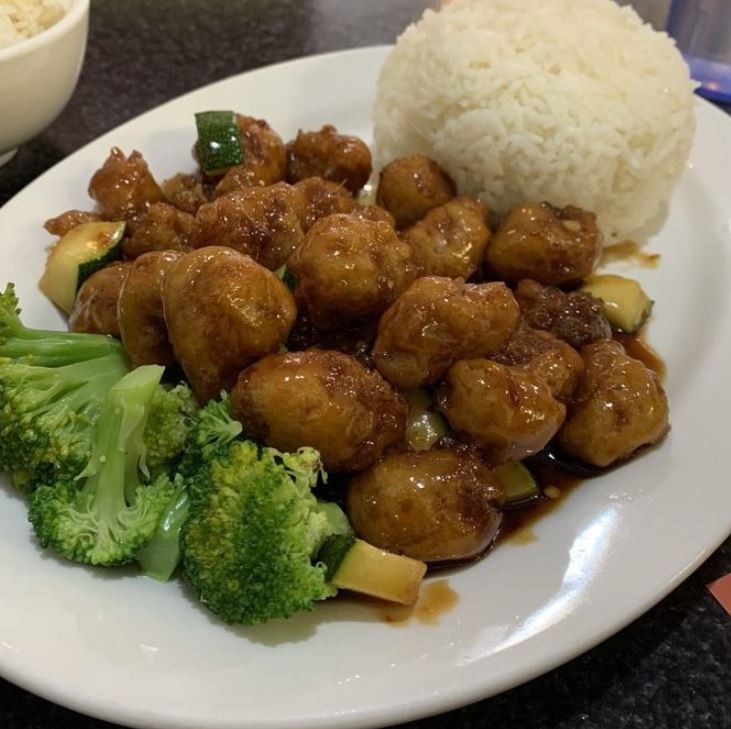 Order 45. General Tso V Chicken food online from Chef Kenny's Asian Vegan store, Las Vegas on bringmethat.com