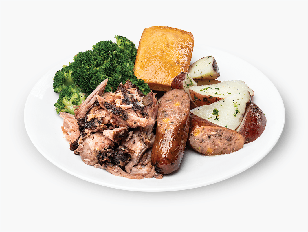 Order 2 Meat Combo Plate - Sausage & Pulled Pork food online from Boston Market store, Detroit on bringmethat.com