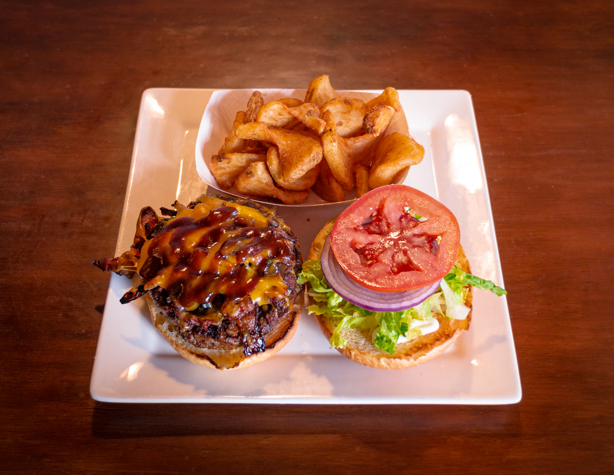 Order Texas BBQ Burger food online from Pork Store Cafe Valencia 312216th store, San Francisco on bringmethat.com