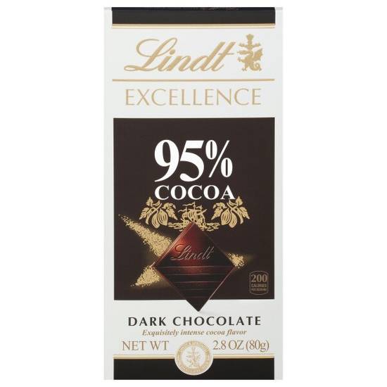 Order Lindt EXCELLENCE 95% Cocoa Dark Chocolate Bar, Dark Chocolate Candy, 2.8 oz. Bar food online from CVS store, FITZGERALD on bringmethat.com
