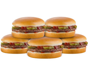 Order Bag of Burgers – Junior (5) food online from Braums Ice Cream & Dairy Strs store, McKinney on bringmethat.com