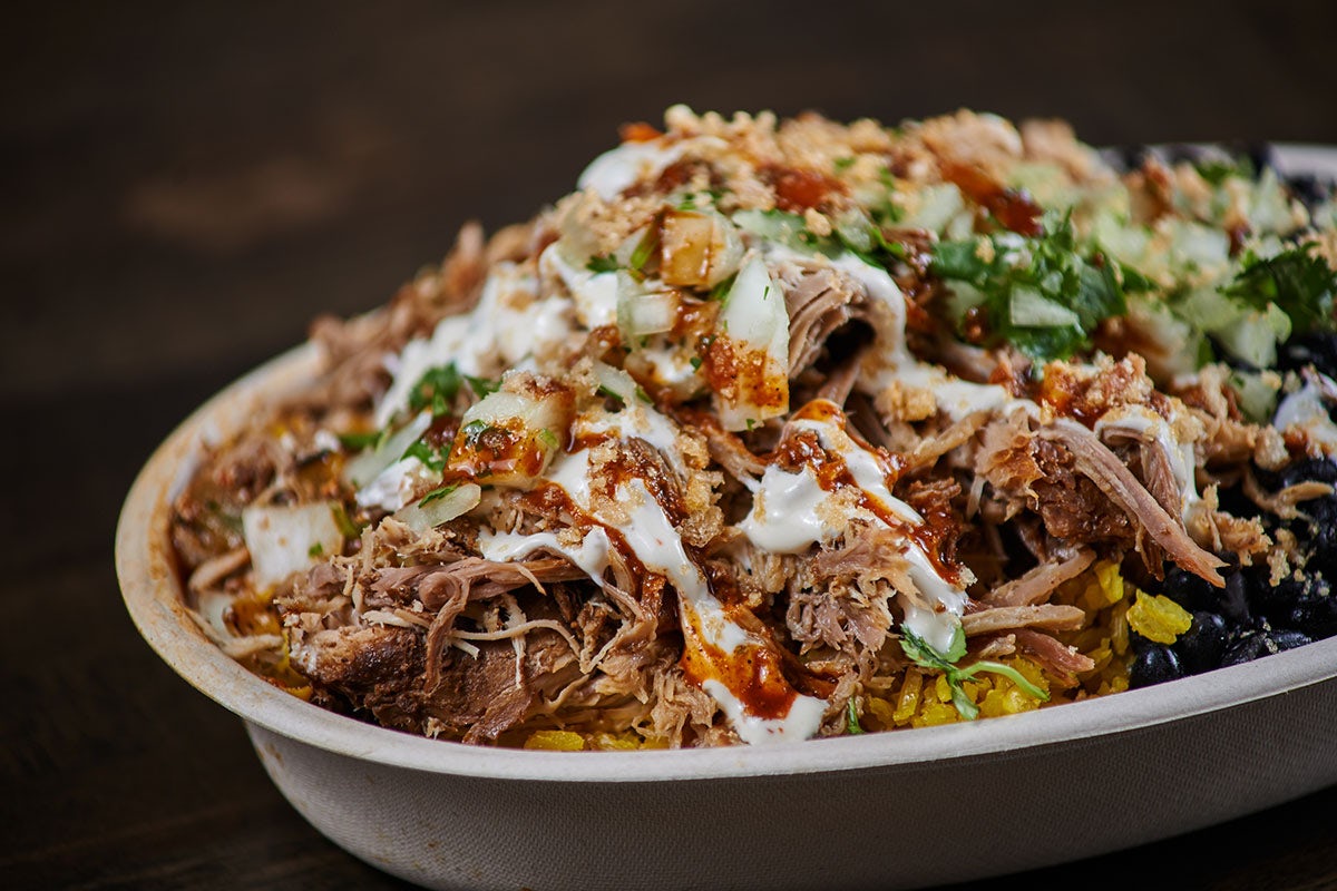 Order Carnitas Bowl food online from Spitfire Tacos store, San Diego on bringmethat.com