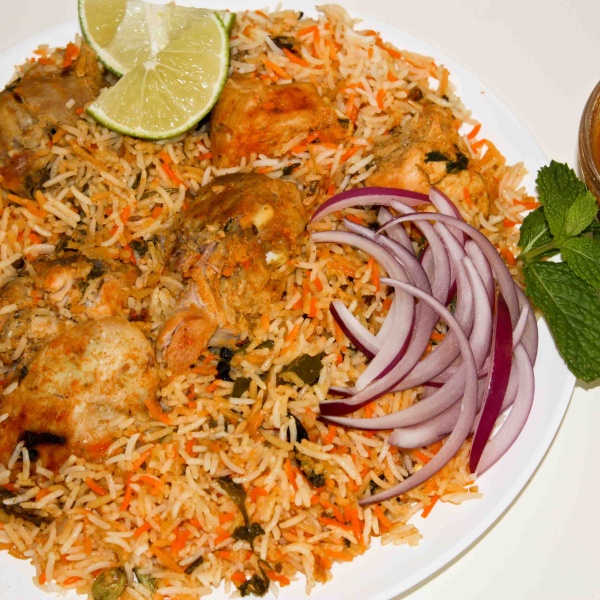 Order Chicken Dum Biryani food online from Chef of India store, Jersey City on bringmethat.com