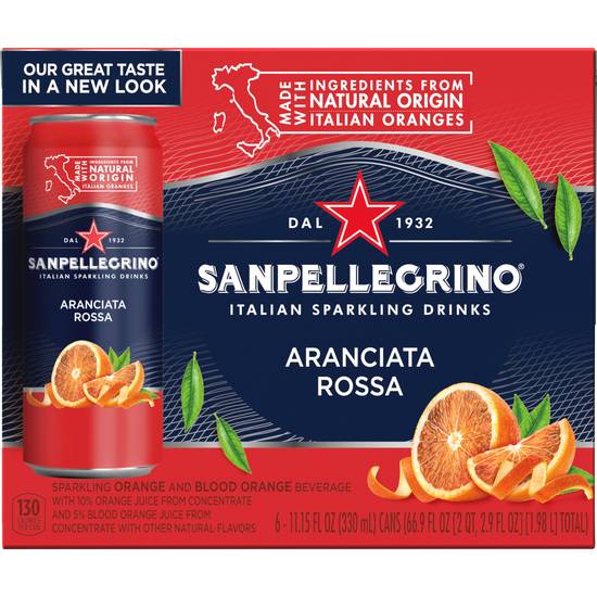 Order Sanpellegrino Italian Sparkling Drink Aranciata Rossa, 11.15 Fl Oz Cans food online from Cvs store, MONTEZUMA on bringmethat.com