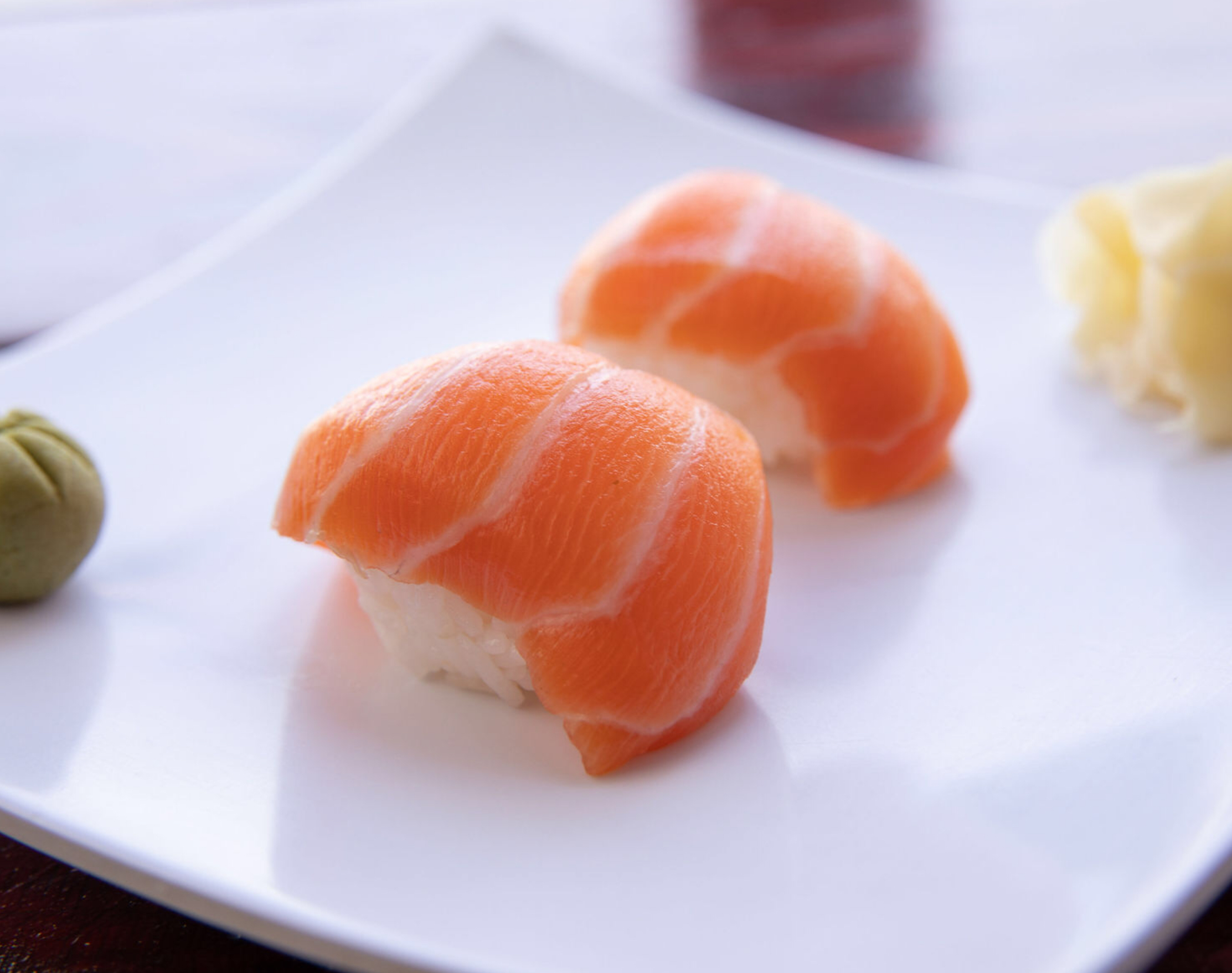Order Salmon Nigiri food online from Meshuga 4 Sushi - N. La Brea Ave. store, Los Angeles on bringmethat.com