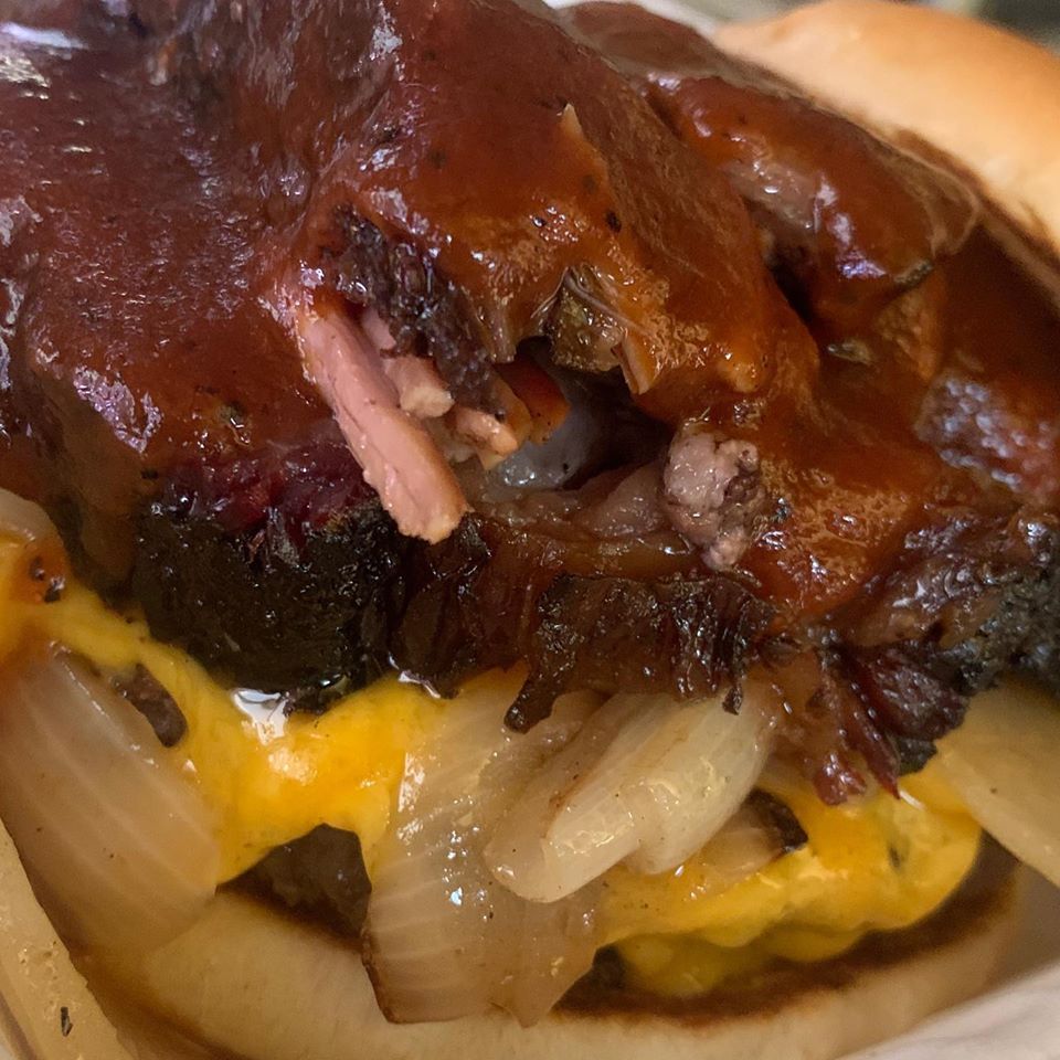 Order CHIPOTLE BRISKET BURGER food online from Kloby's Smokehouse store, Laurel on bringmethat.com
