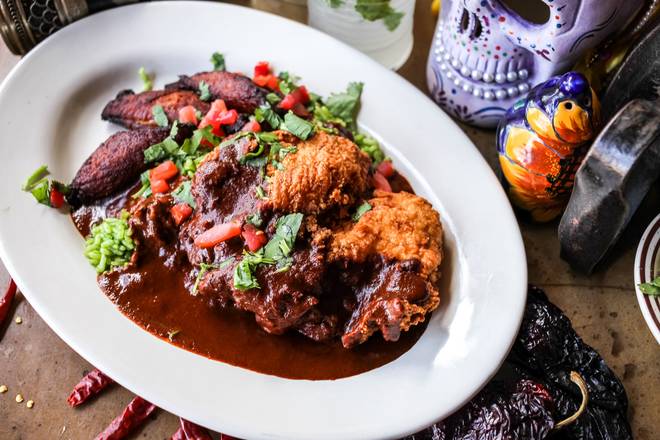 Order Fried Chicken with Mole food online from Mezcalito's Cantina store, Decatur on bringmethat.com