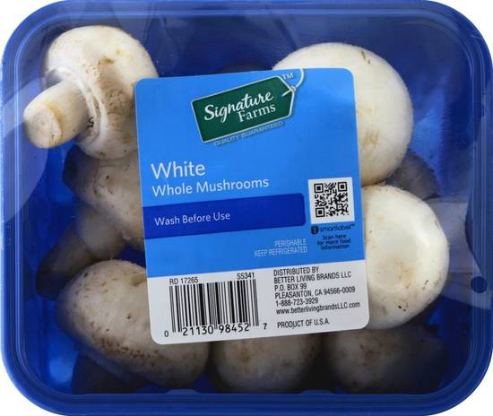 Order Signature Farms · White Whole Mushrooms (6 oz) food online from Safeway store, Woodbridge on bringmethat.com