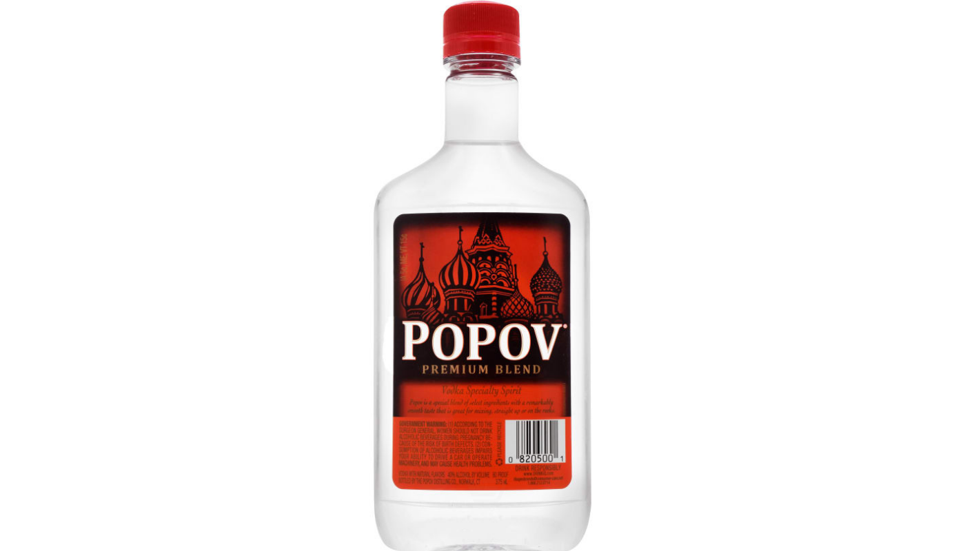 Order Popov Premium Vodka 375mL food online from M & M Liquor & Jr Market store, Anaheim on bringmethat.com