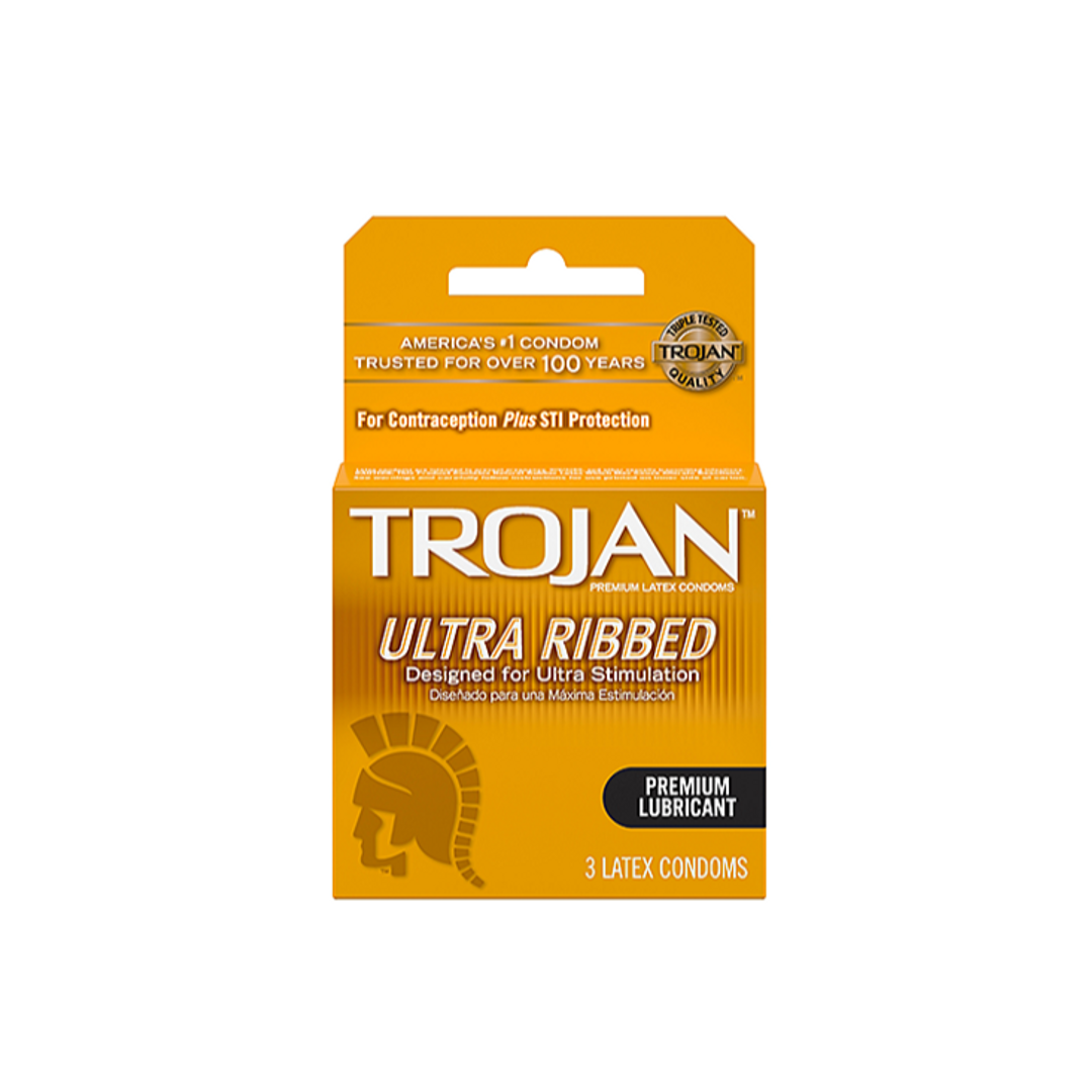 Order Trojan Ultra Ribbed 3 Ct food online from Rebel store, Las Vegas on bringmethat.com