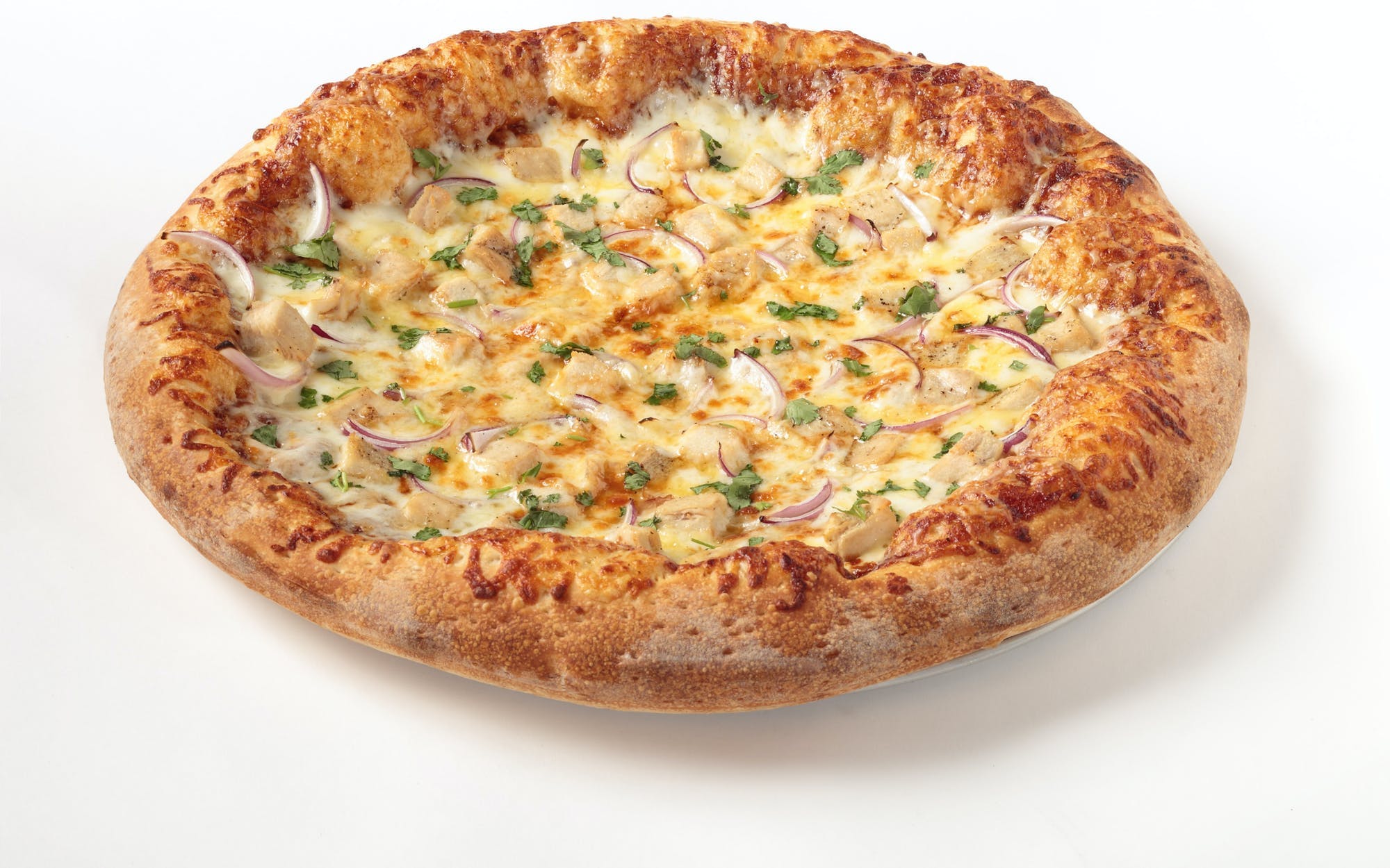 Order World Series Pizza (BBQ Chicken) - Small 10'' (4 Slices) food online from Oggi Sports | Brewhouse | Pizza store, Mission Viejo on bringmethat.com