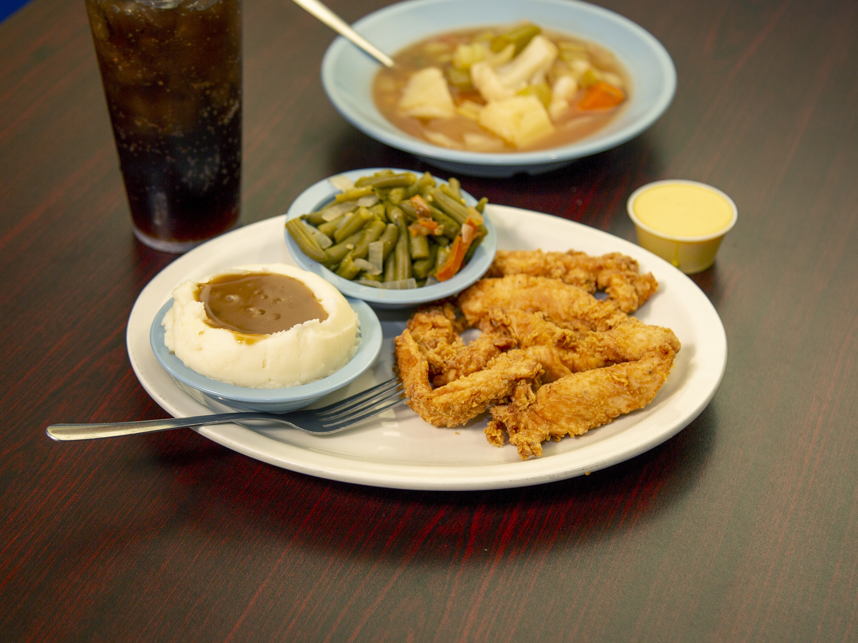 Order 4pc Hand Breaded Chicken Strips Plate food online from Fernando's store, Chattanooga on bringmethat.com