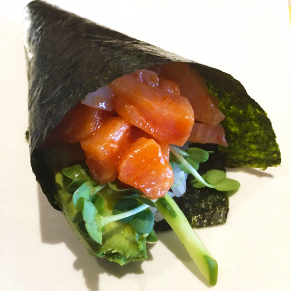 Order Salmon Hand Roll food online from Joy Sushi store, Whittier on bringmethat.com