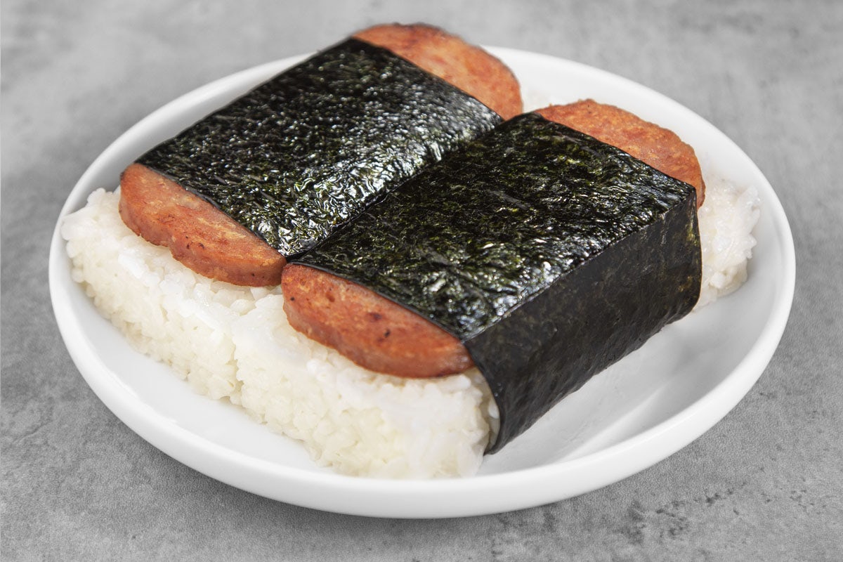 Order Spam Musubi (2 pcs) food online from Ono Hawaiian Bbq store, Sacramento on bringmethat.com