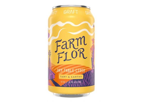 Order Graft Farm Flor Dry Table Cider - 4x 12oz Cans food online from Magothy Wine & Spirits store, Severna Park on bringmethat.com