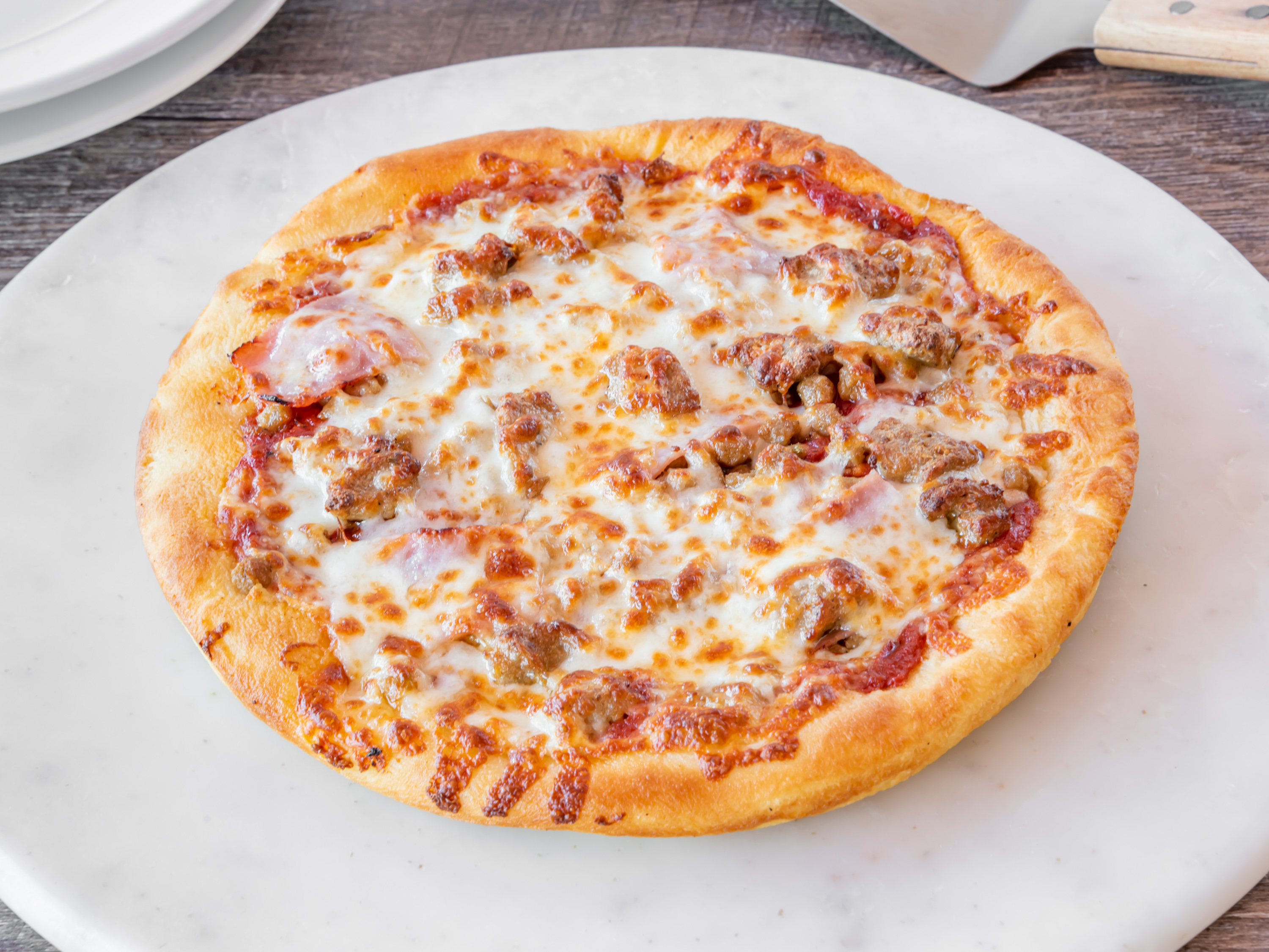 Order Large All Meat Pizza Extravaganza food online from Doro Pizza store, Tulsa on bringmethat.com