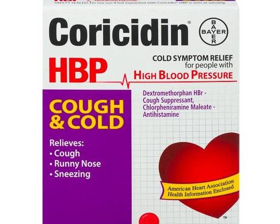 Order Coricidin HBP Cough & Cold 16 ct food online from McLean Ave Pharmacy store, Yonkers on bringmethat.com