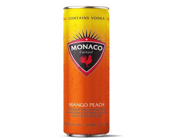 Order Monaco mango peach cocktail, 12oz single can (9%abv) food online from Ogden Wine & Spirit store, Naperville on bringmethat.com
