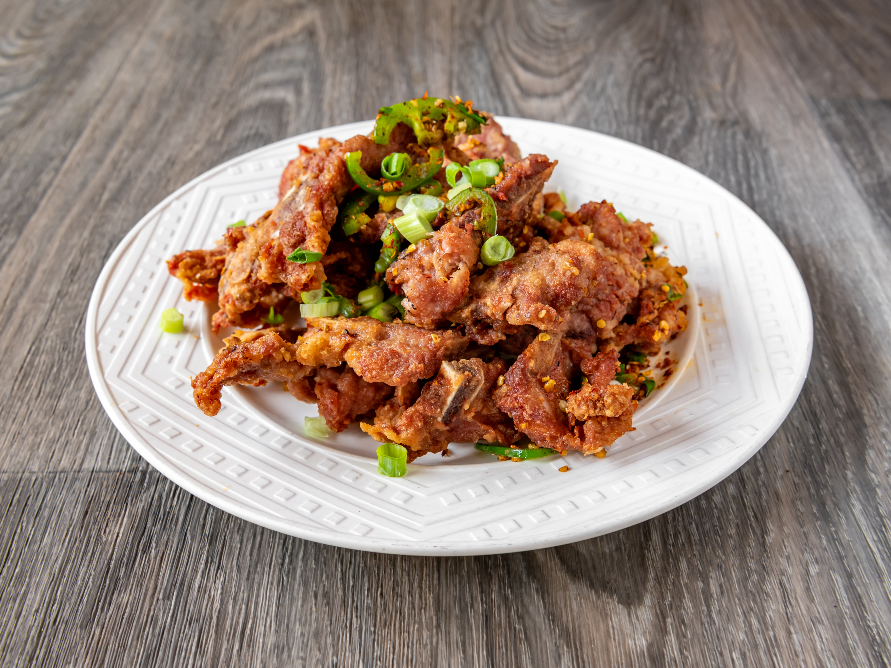 Order 70. Spicy Salted Spareribs food online from Red jade store, San Francisco on bringmethat.com