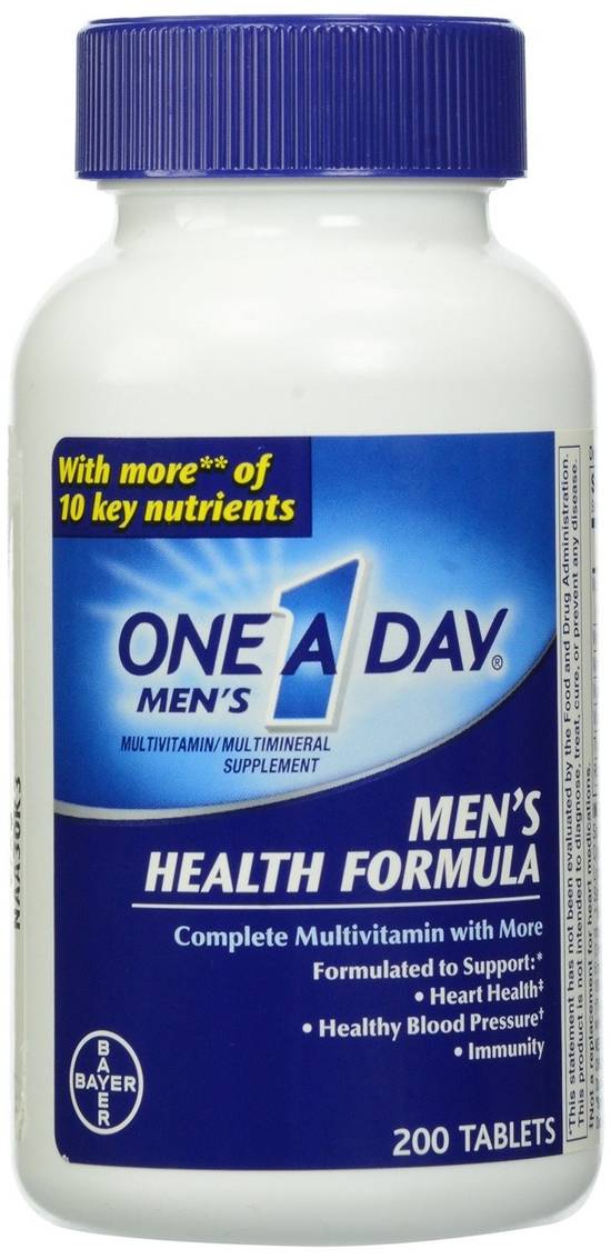 Order One A Day Men's Health Formula Tablets (200 ct) food online from Rite Aid store, Palm Desert on bringmethat.com