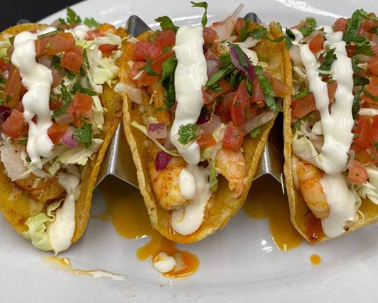 Order Camarón enchilado tacos food online from Karina Mexican Seafood store, National City on bringmethat.com