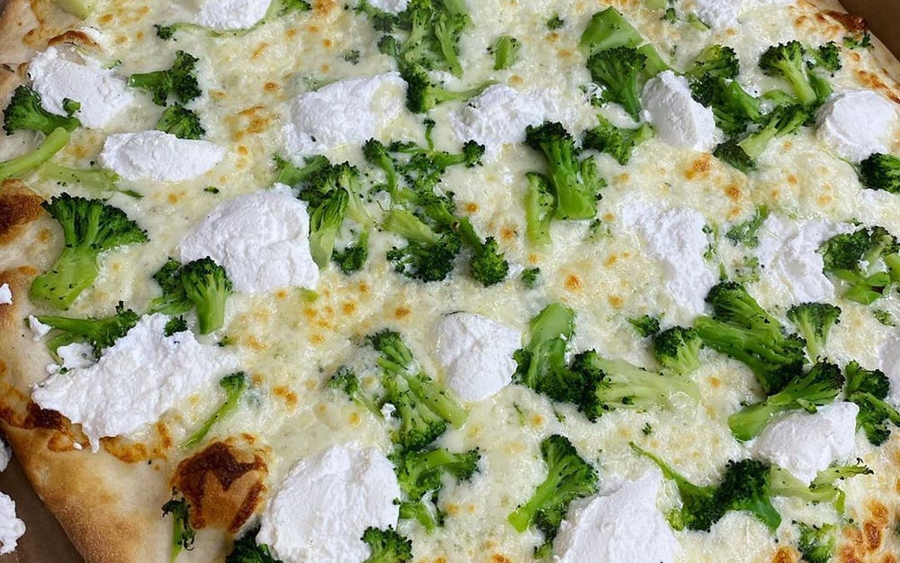 Order 6. Broccoli Pizza - Small 12" (8 Slices) food online from Hometown Pizza store, Litchfield on bringmethat.com