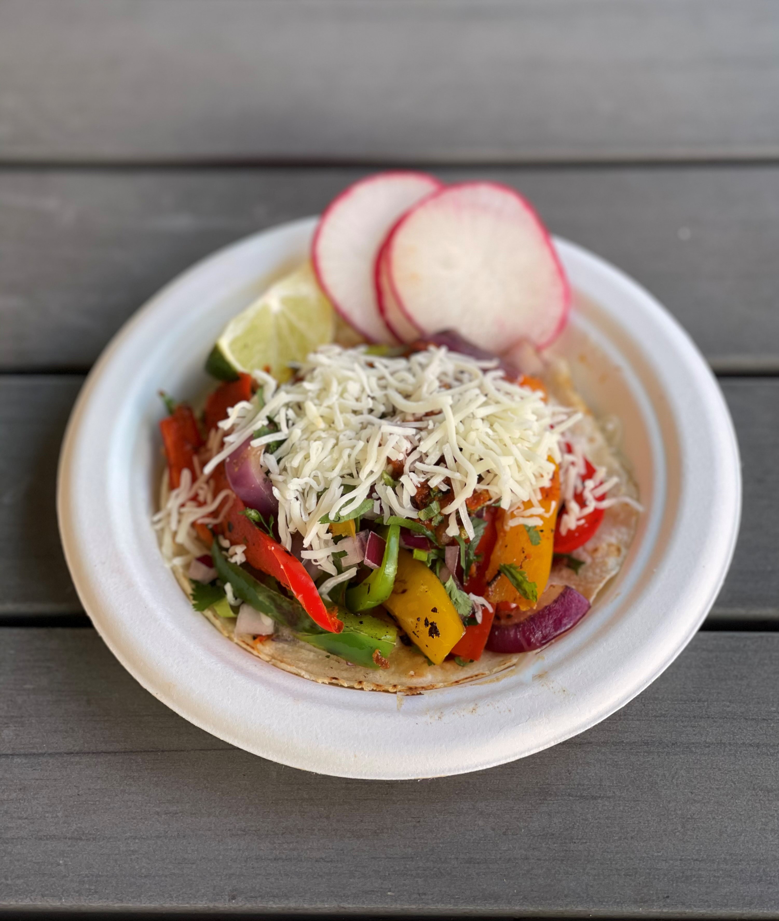 Order Veggie Taco with Cheese food online from Teddy Red Tacos store, Venice on bringmethat.com