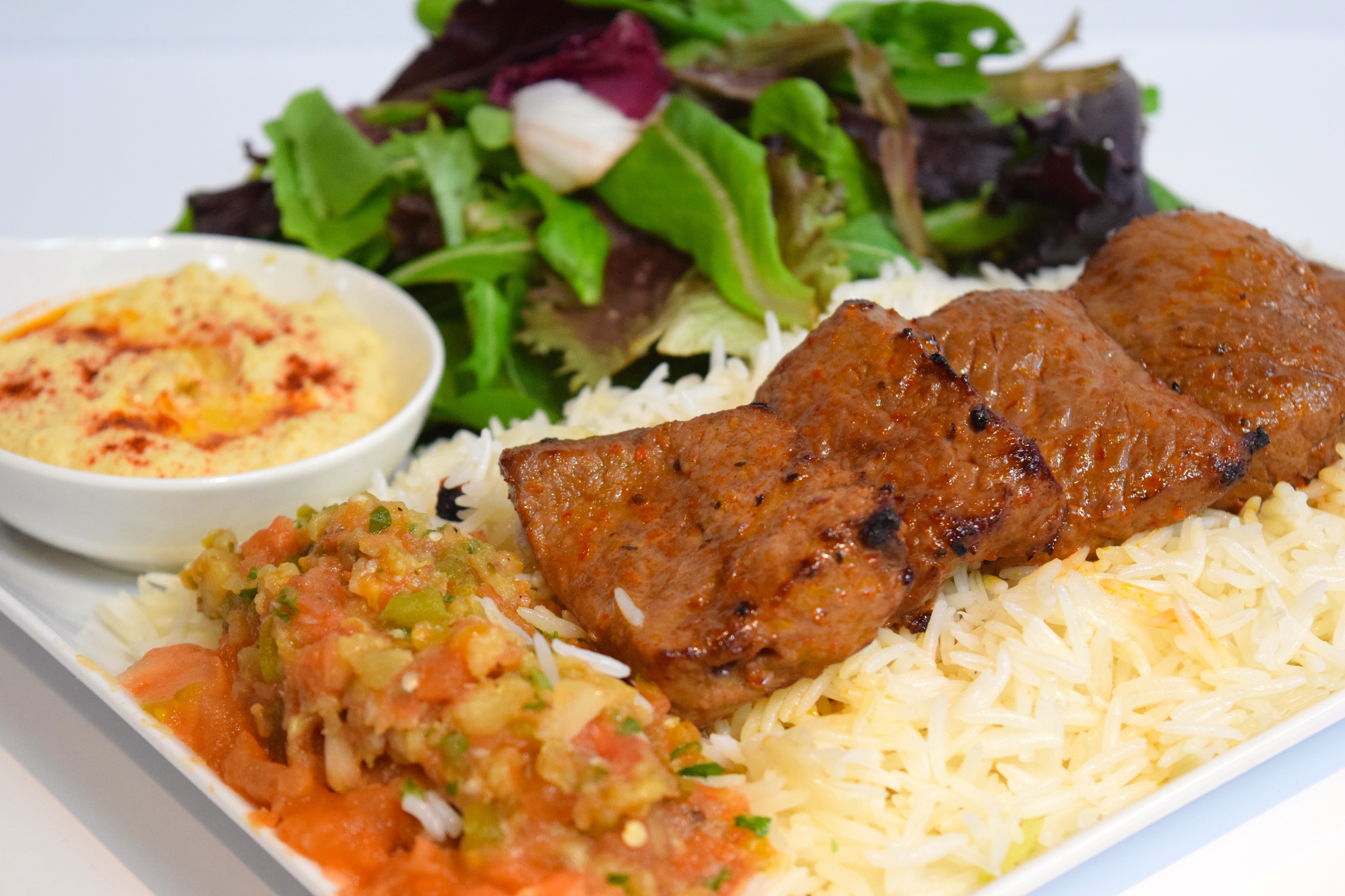 Order Beef Shish Plate food online from Kebab Daddy store, Montrose on bringmethat.com