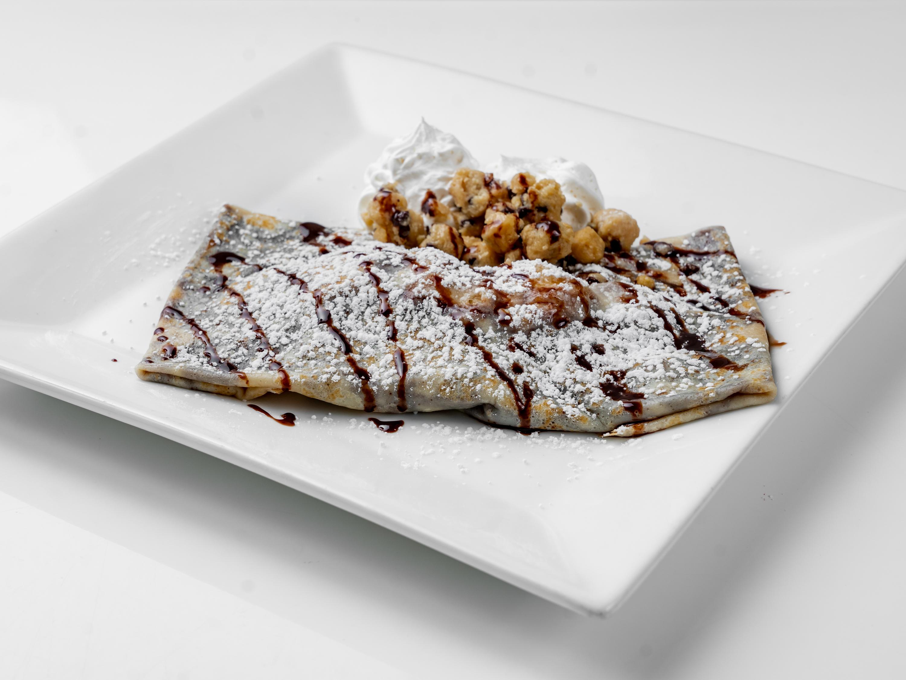 Order 11. The Chocolate Chip Cookie Dough Crepe food online from Healthy Sugar NYC store, Tarrytown on bringmethat.com