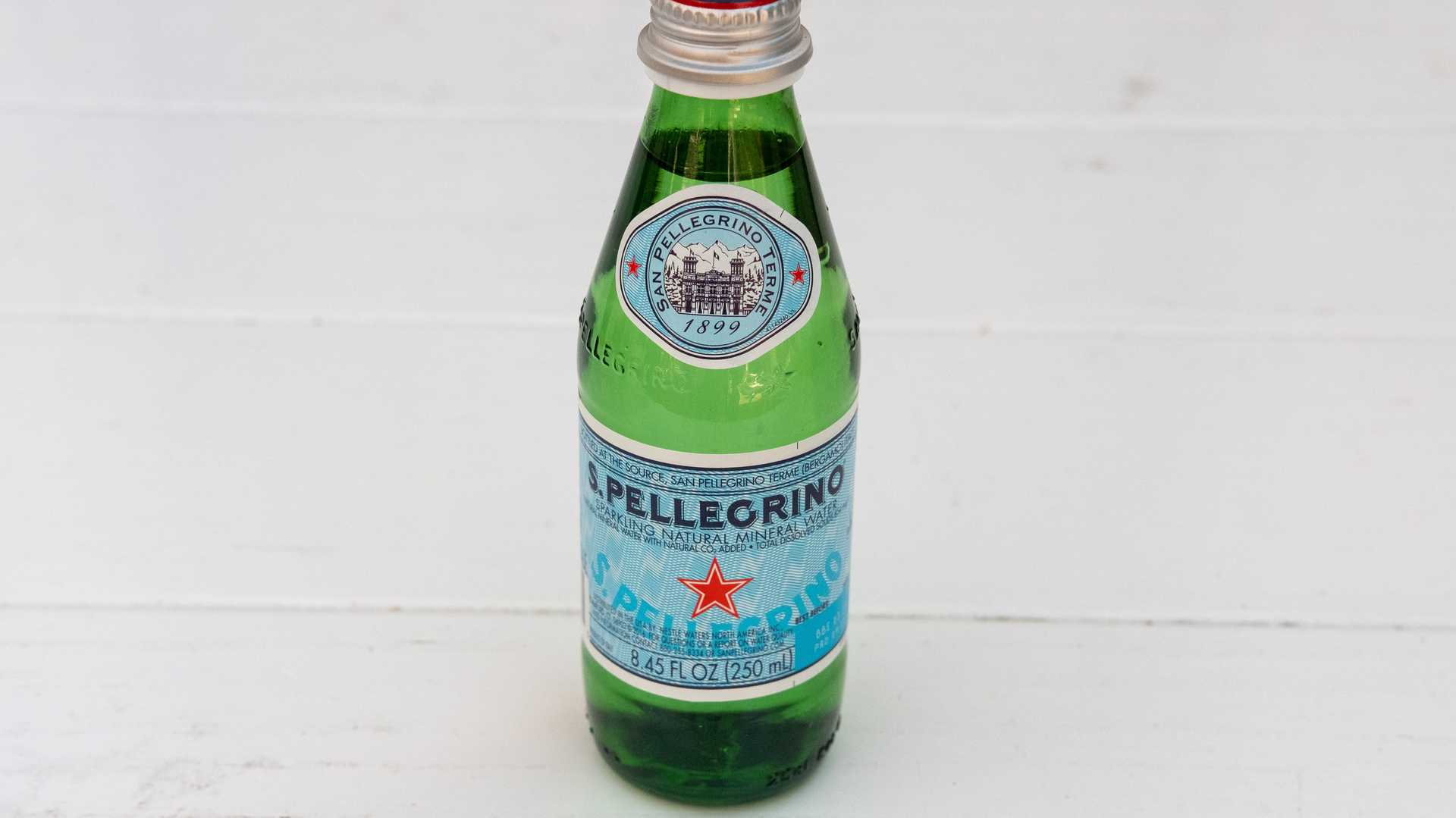 Order San Pellegrino Sparkling Water, 8.45 fl. oz. food online from Rustic Bakery store, Novato on bringmethat.com