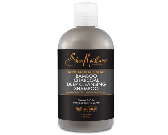 Order Shea Moisture African Black-Soap Bamboo Charcoal Deep Cleansing Shampoo 13 fl oz food online from iDa Beauty Supply Store store, Middletown on bringmethat.com