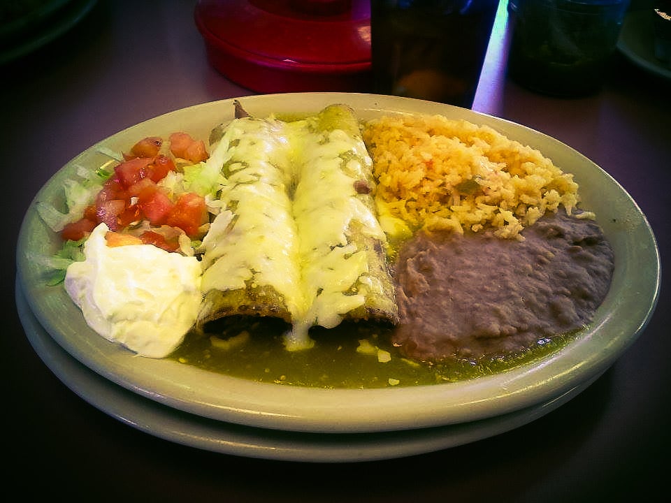 Order #6 Enchiladas Verdes food online from The Original Blanco Cafe 2 store, San Antonio on bringmethat.com