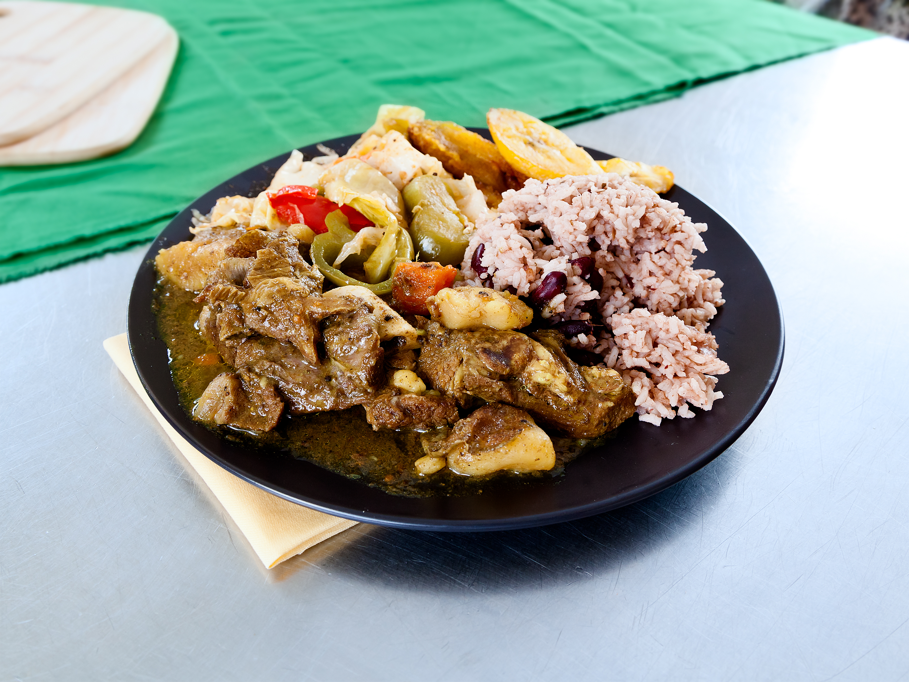 Order Curry Chicken Plate food online from Barrington Jamaican Kitchen store, Bakersfield on bringmethat.com