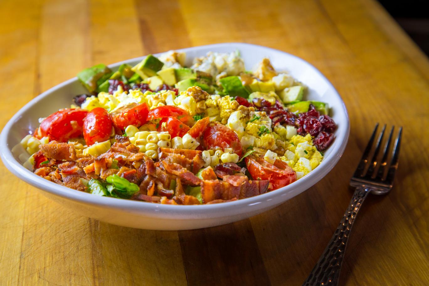 Order The Cobb Romaine, Egg, Bacon, Bleu Cheese, Corn, Tomato, food online from RnR store, Scottsdale on bringmethat.com