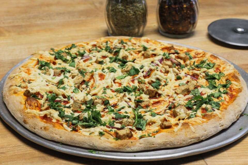 Order Vegan Hawaiian Pizza - Small 12'' food online from Cucina Italiana store, Dania Beach on bringmethat.com