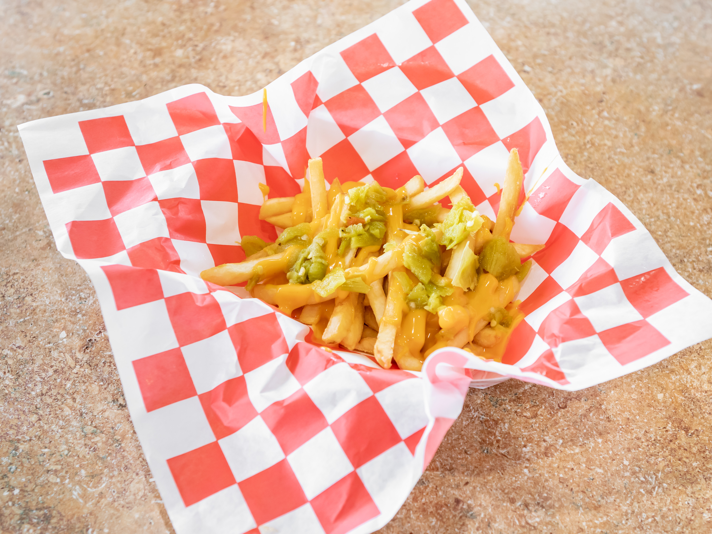 Order Green Chile Cheese Fries food online from Mac Steak In The Rough store, Rio Rancho on bringmethat.com