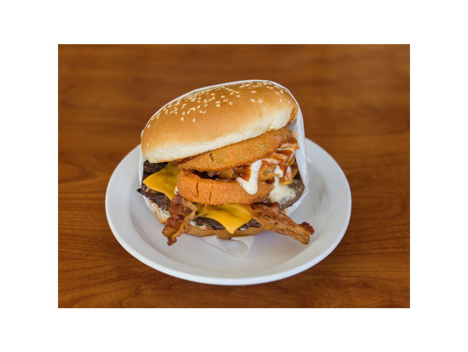 Order Western Bacon Cheeseburger food online from Norm Famous Burgers store, Whittier on bringmethat.com