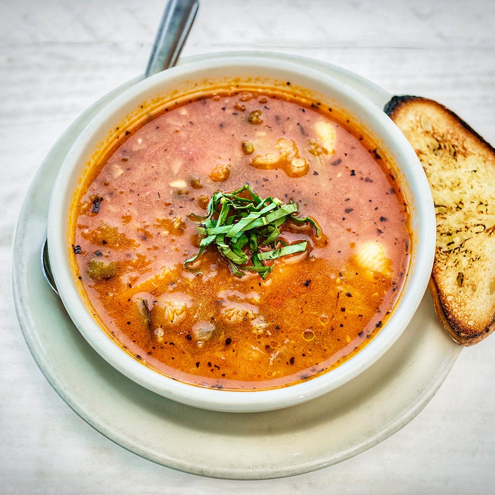 Order Minestrone Soup - Cup food online from Amici's East Coast Pizzeria store, Vacaville on bringmethat.com