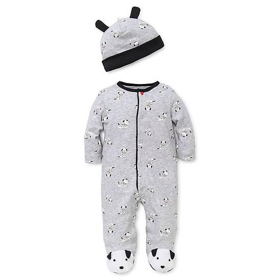 Order Little Me™ Size 3M 2-Piece Dalmatian Footie and Hat Set in Grey food online from Bed Bath & Beyond store, Lancaster on bringmethat.com
