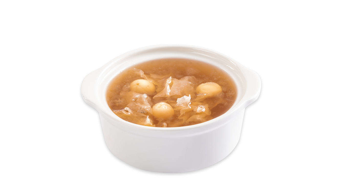 Order H7. Ginger, Lotus Seed and Snow Fungus with Hasma Soup food online from Sweethoney Dessert store, Colma on bringmethat.com