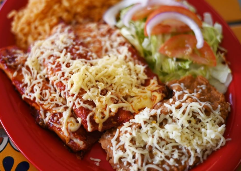Order Red Enchiladas food online from Tacos Chinampa store, El Paso on bringmethat.com