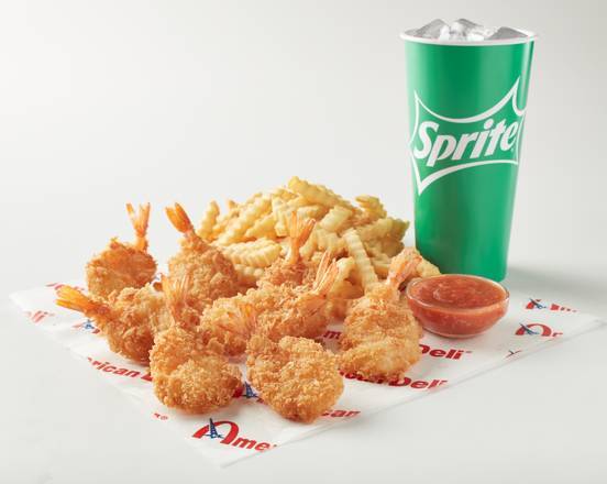 Order 8 pcs Shrimp Meal (Fries and Drink) food online from American Deli store, Atlanta on bringmethat.com