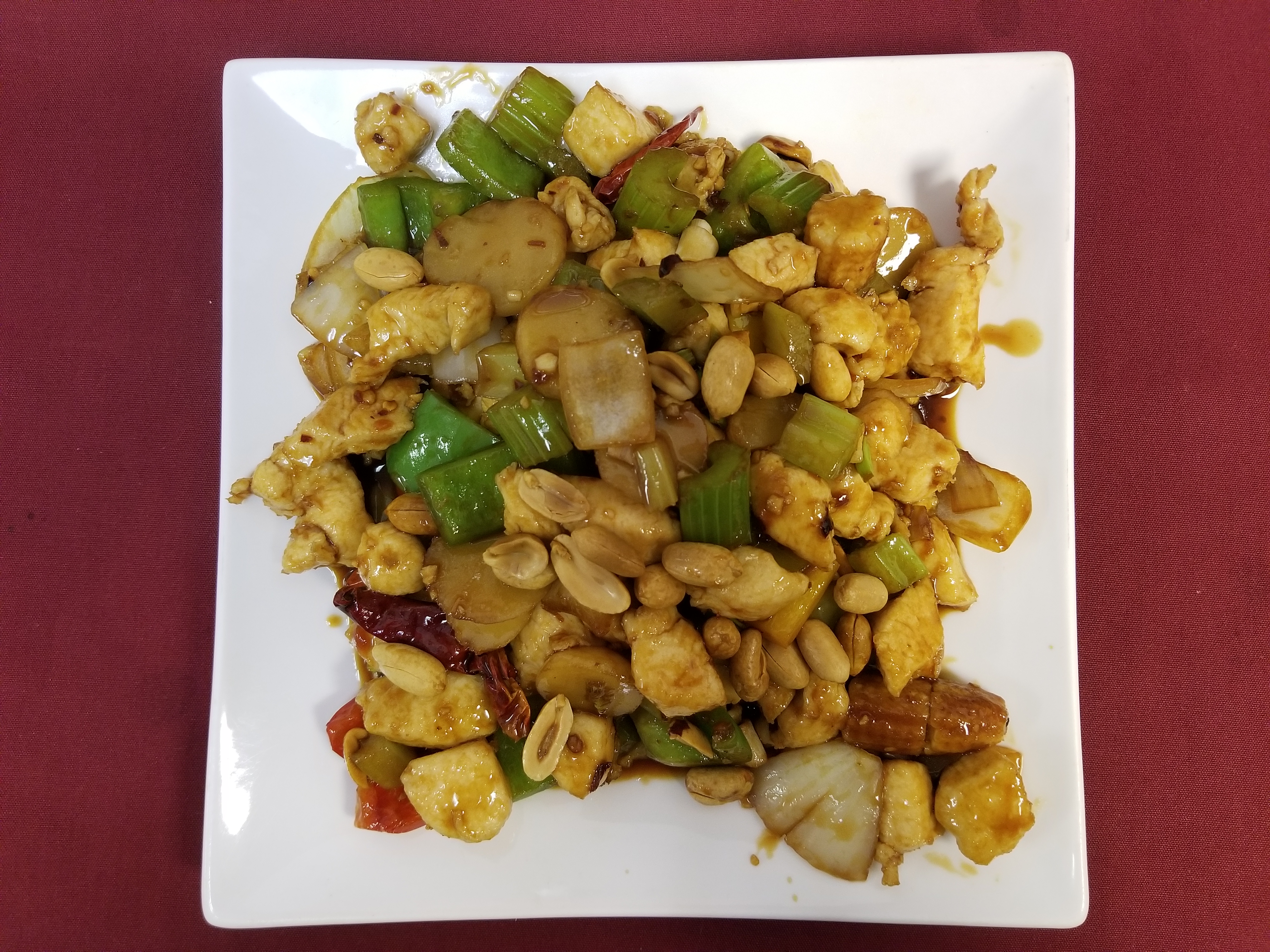 Order 61. Kung Pao Chicken food online from Tsai's Chinese Bistro store, Albuquerque on bringmethat.com